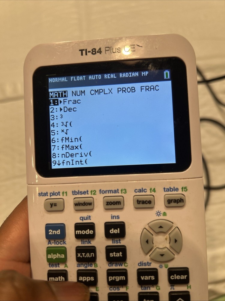 Texas Instruments TI-84 Plus CE White Graphing Calculator Tested W Case Cable