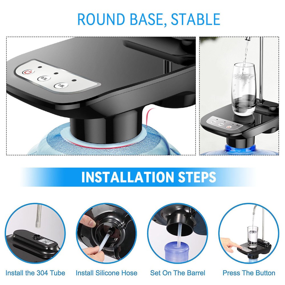 USB 5 Gallon Water Bottle Switch Pump Electric Automatic Universal Dispenser