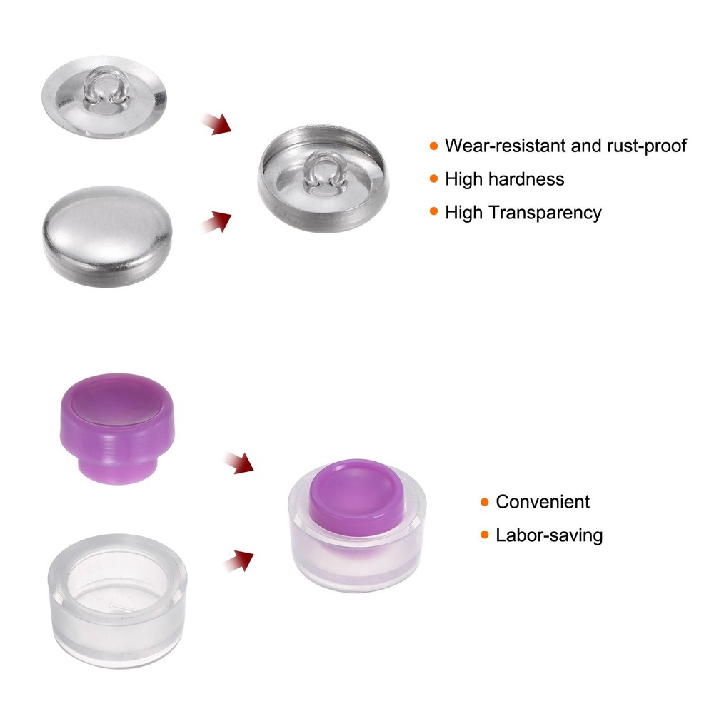 100Sets Self Cover Button Kit 5 Sizes Aluminum Button with 5 Tools