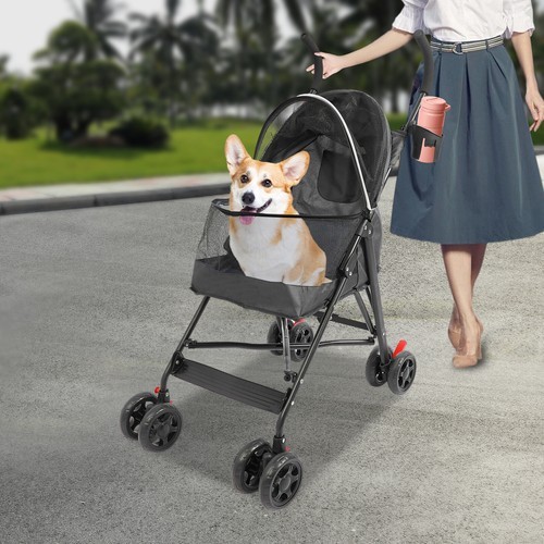 Foldable Pet Travel Stroller Pet Stroller Small & Medium-Size Dogs/Cats Stroller