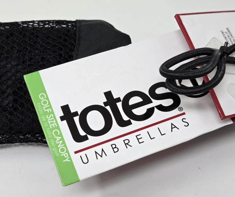 New Black Totes Golf Size Canopy Umbrella - X-Large Coverage (55-68" Arc)