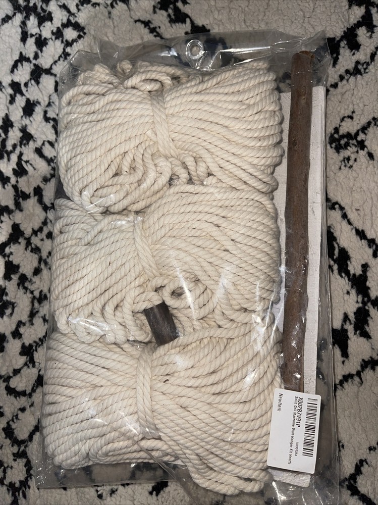 Vintage Solid Oak Inc. Macrame Wall Hanging Kit 10”x36”