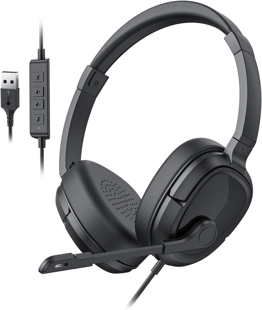 Headset with Mic, Computer Headset with Microphone, USB Headset with Microphone,