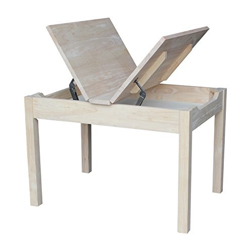 Table with Lift Up Top for Storage Unfinished