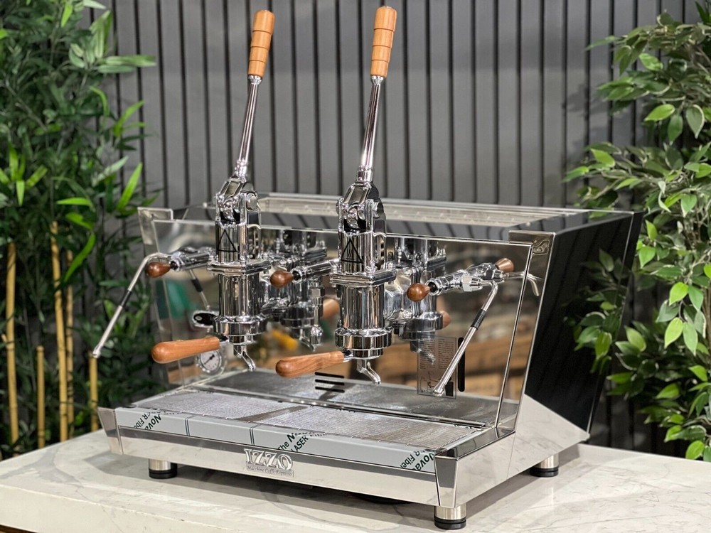 IZZO VALCHIRIA LEVA PID 2 GROUP STAINLESS & TIMBER ESPRESSO COFFEE MACHINE NEW