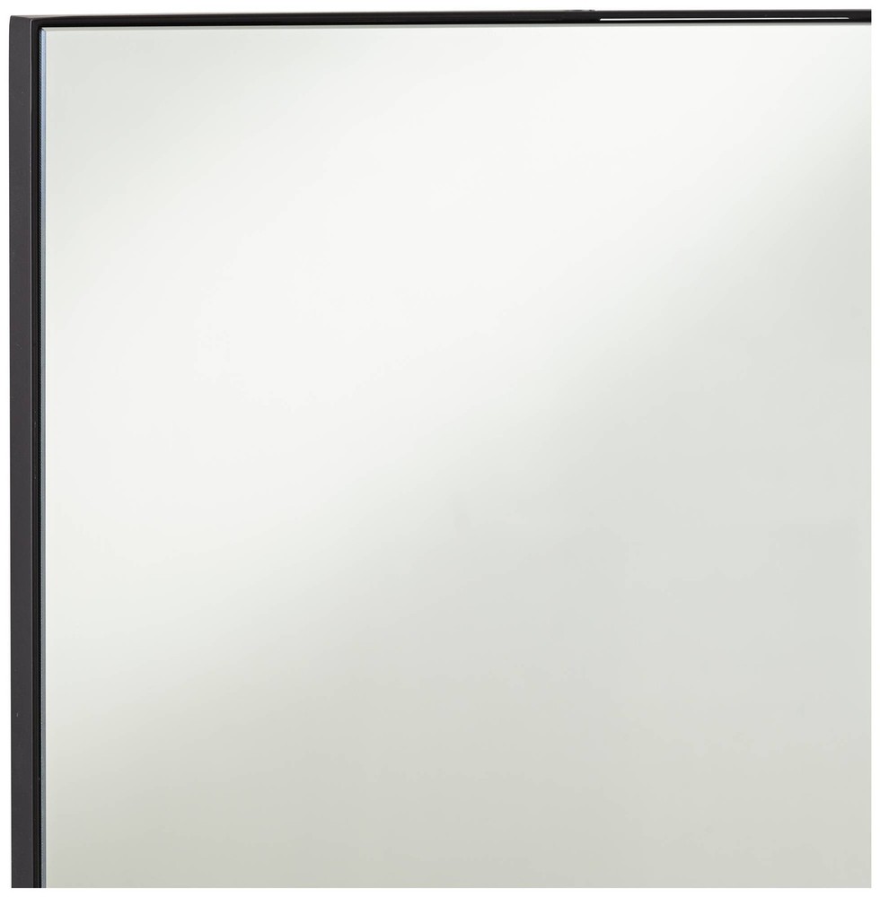 Aryn Matte Black 20" x 42 1/4" Rectangular Wall Mirrors Set of 2