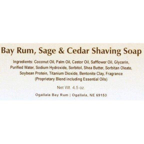 Ogallala Bay Rum, Sage & Cedar Shaving Soap