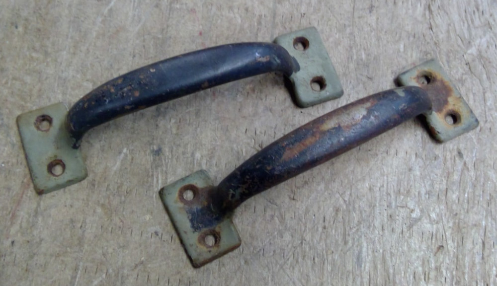 Two Old Tool Box Handle Gate Sash Drawer 4” Pull Vintage Rustic Barn Door