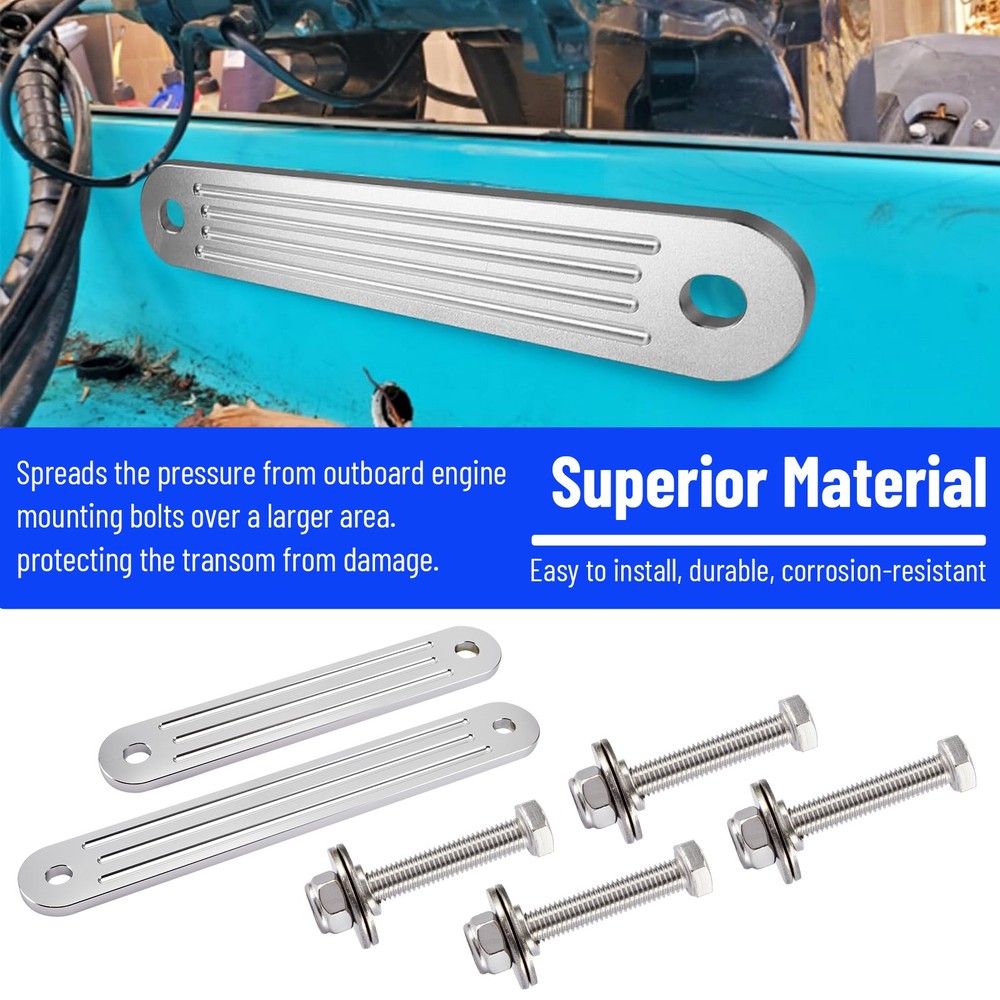 Outboard Motor Jack Plate & Support Plate & Bolt Set for Top+Lower Support Bolt
