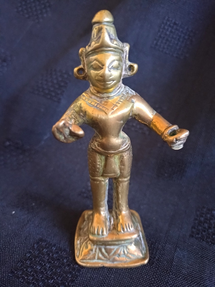 Antique Indian Bronze/Brass 19th Century Devotee Deity Statue