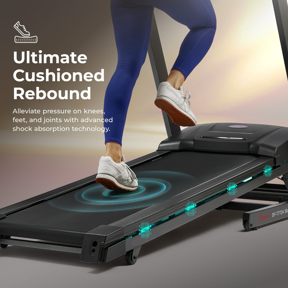 New Bluetooth Shock Absorption Treadmill with Auto Incline Foldable Pulse Sensor
