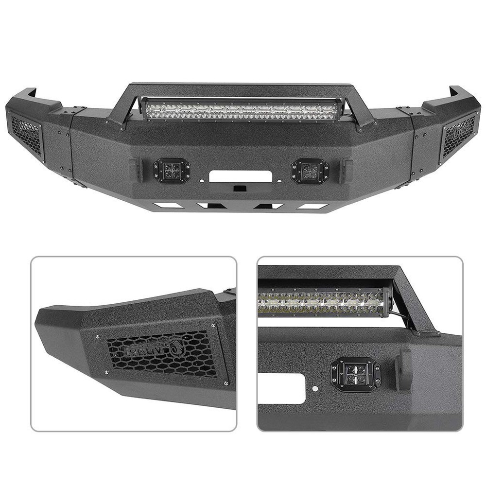 Front Bumper Ram 2500 3500 2010-2018 Winch Plate D-ring LED Lights