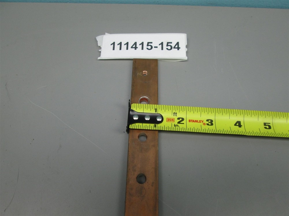 Copper Bus Bar 24 1/2" Long 1" Wide 1/4" Thick Rectangular Drilled