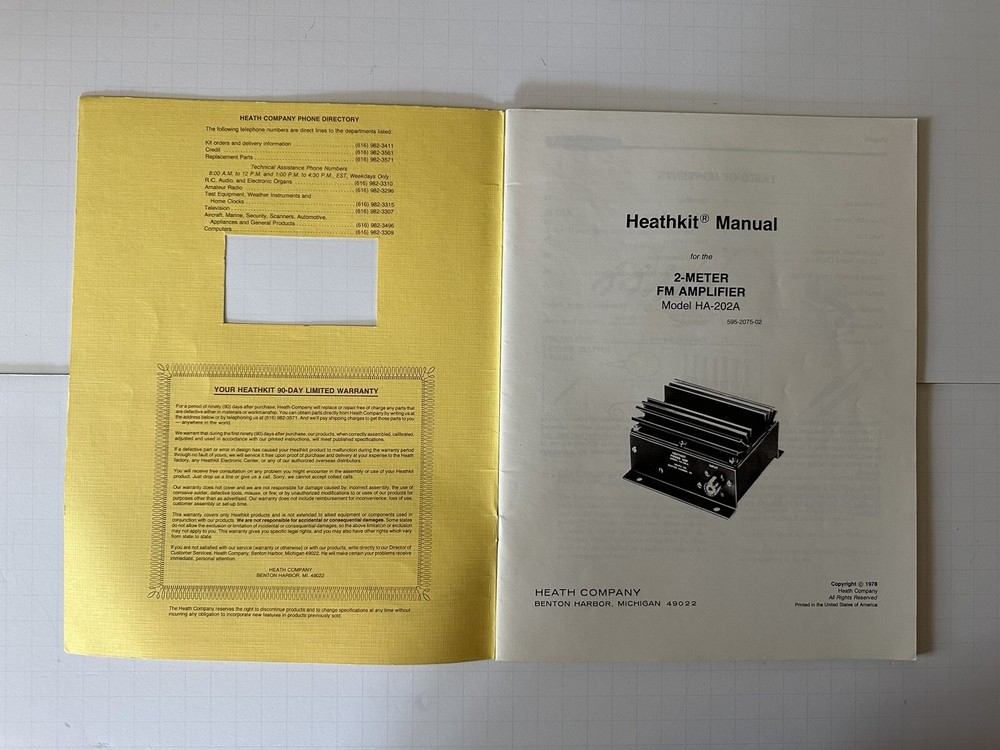 Manual 2 Meter FM Amplifier Model HA-202A