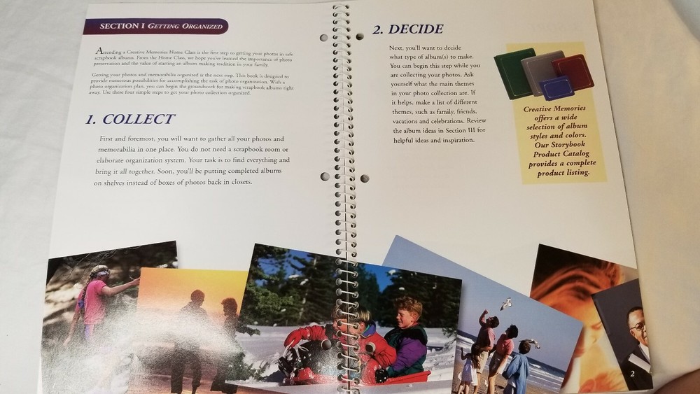 Creative Memories "Start Smart" book sorting techniques album ideas photo safe.