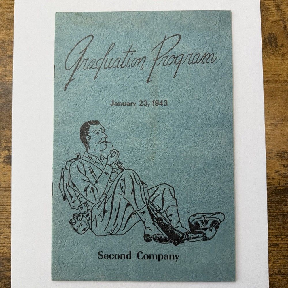 WWII 1943 Fort Benning GA Infantry OCS Graduation Program Roster Second Company