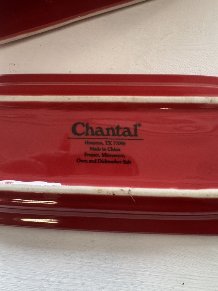 Chantal Butter Dish Red Ceramic Covered
