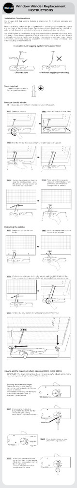 TRADEBASE Window Winder White Right Hand - Lockable