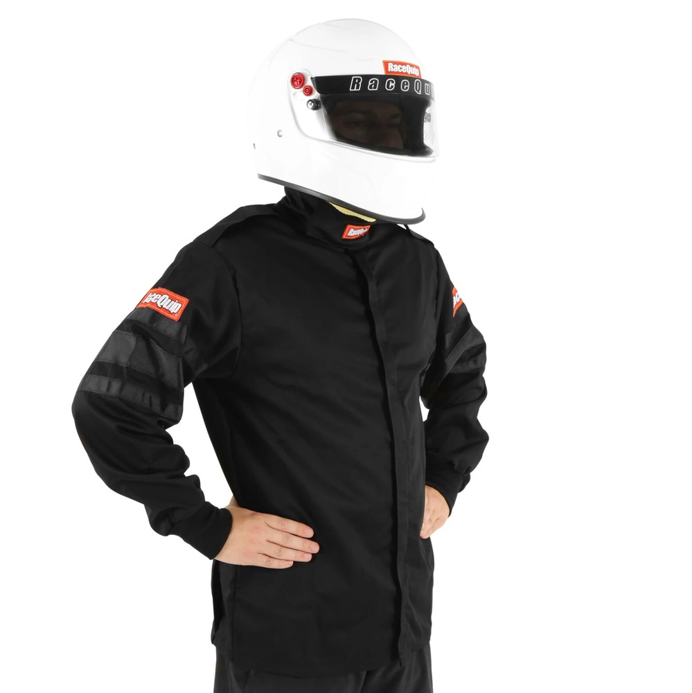 RaceQuip Single Layer Racing Driver Fire Suit Jacket SFI 3.2A/1 Medium BLACK