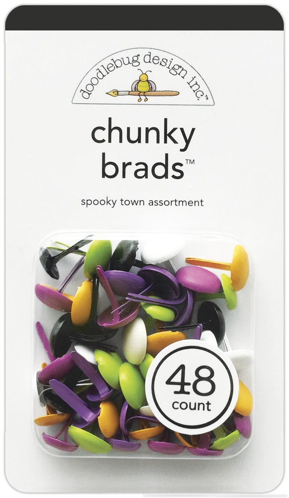 Crafts Doodlebug Brads Spooky Town Halloween Assortment 48/Pkg