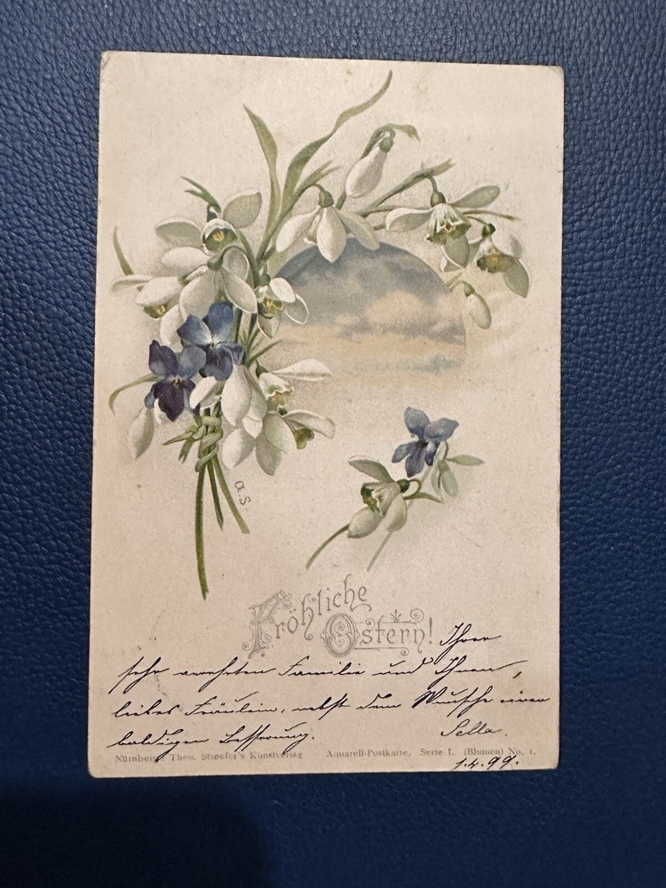 GERMANY 1899 VINTAGE POSTCARD TO LEIPZIG