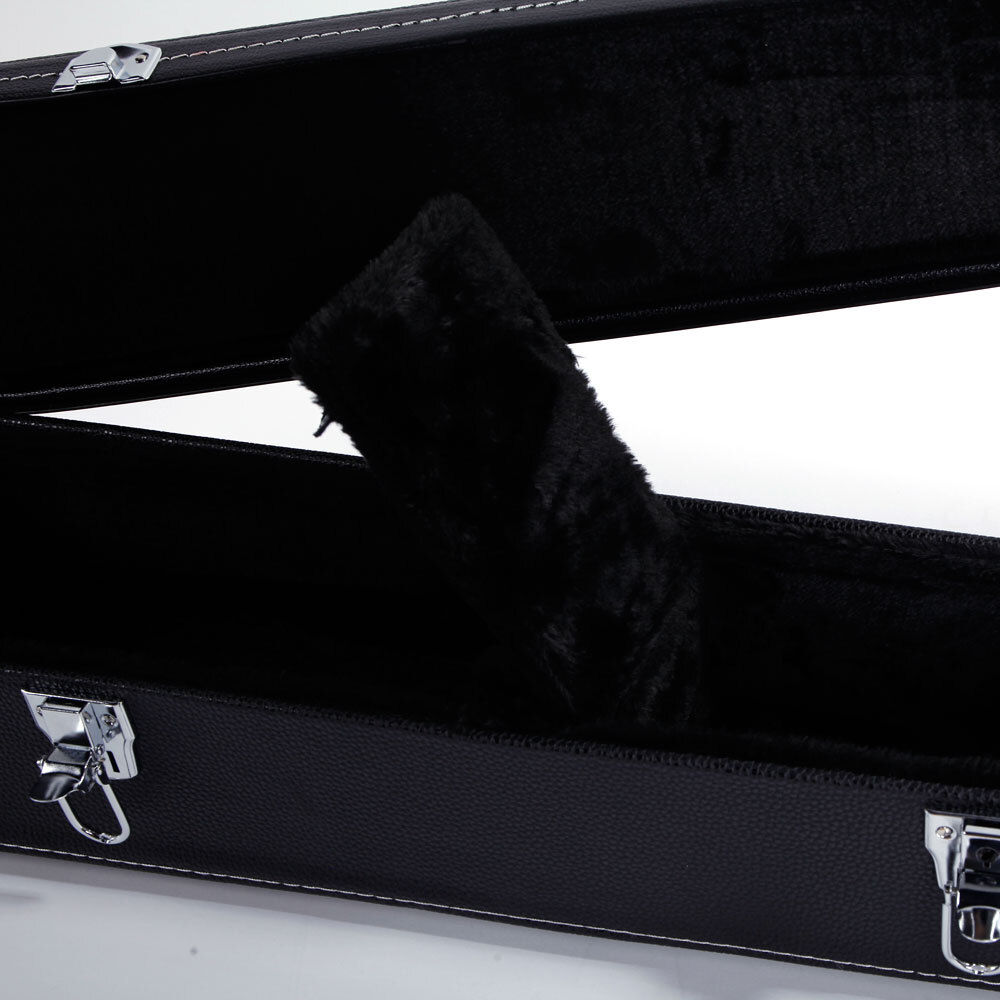 High-quality 5/6-String Microgroove Pattern Leather Wood Banjos Case Black