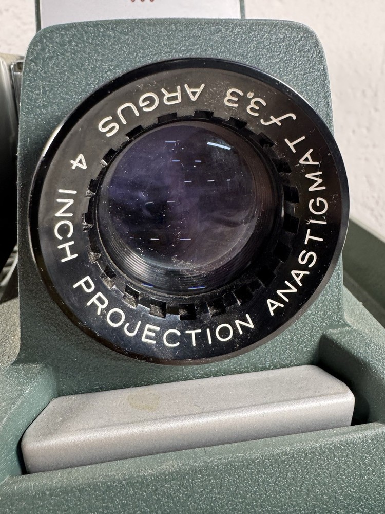 Argus 300 Slide Projector Vintage w/ Case Tested Working Lighted