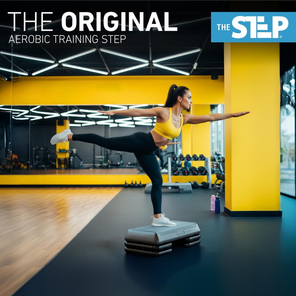 Exercise Step Platform, Circuit Size Stepper for Exercise at Home with 4 Stac...