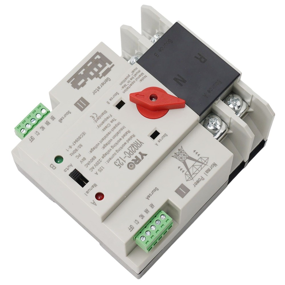 AC 220V Transfer Switch Kit,Transfer Switch Changeover Switch 125A 50/60Hz