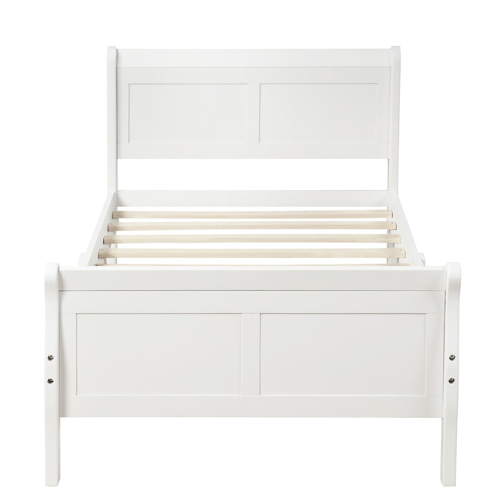 Twin Size Bed Frame Wooden Platform Bed Frame with Headboard and Footboard