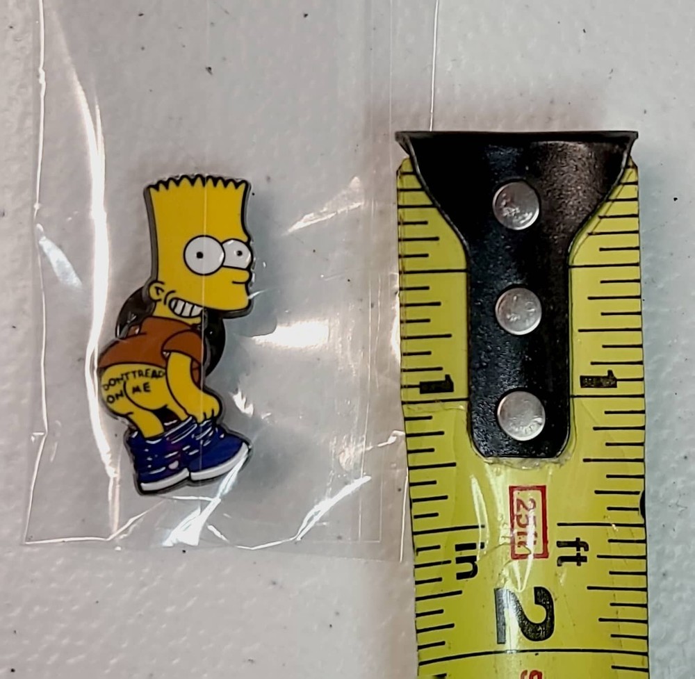 The Simpsons - Bart Butt Mooning "Don't Tread On Me" Enamel Lapel Backpack Pin