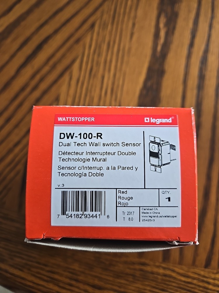 Wattstopper DW-100-R Dual Tech Wall Switch RED