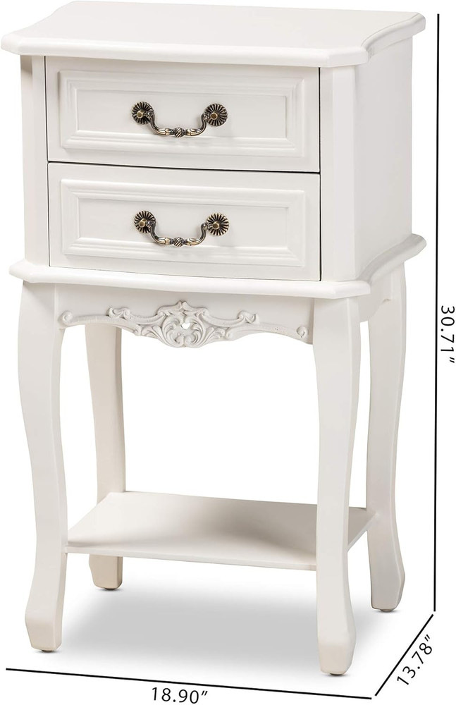 Nightstands, White/Brass