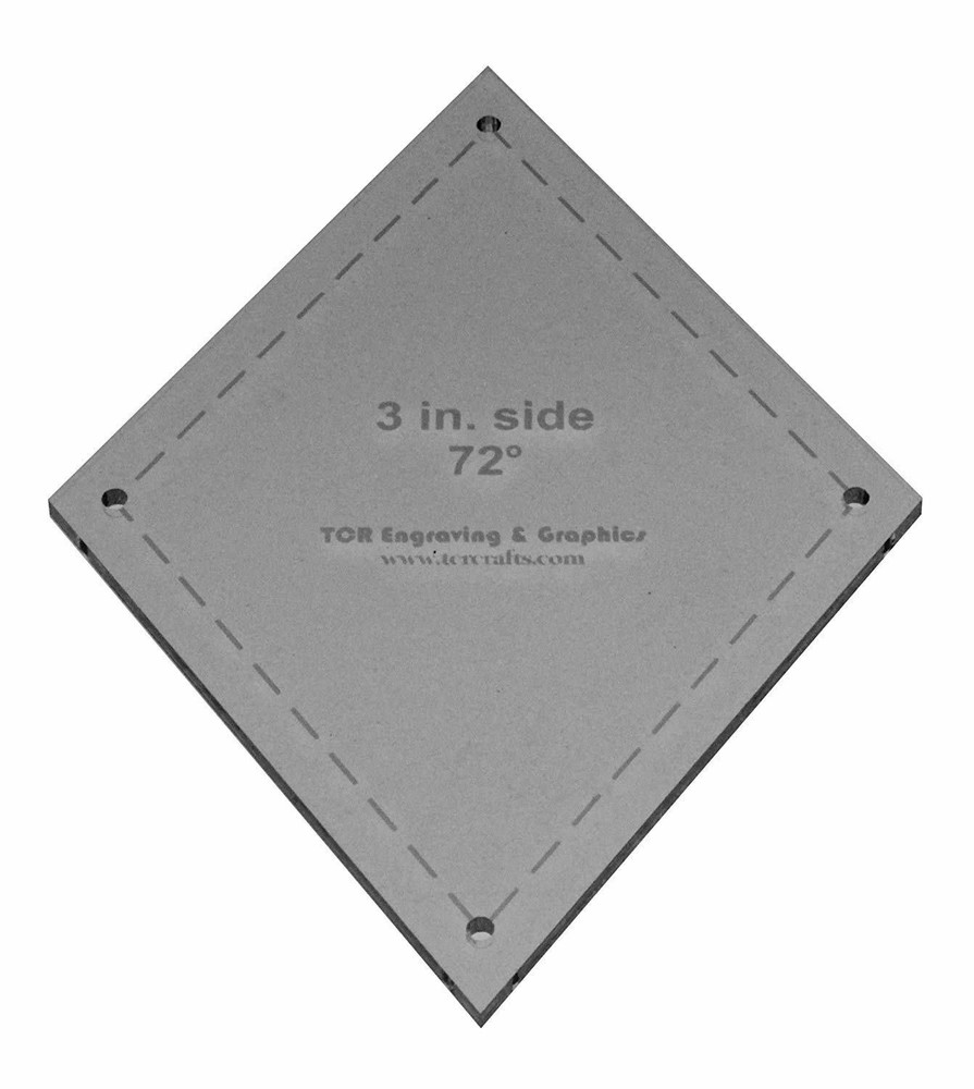 Diamond Template 3" Side- Clear 1/8" 72 Degree