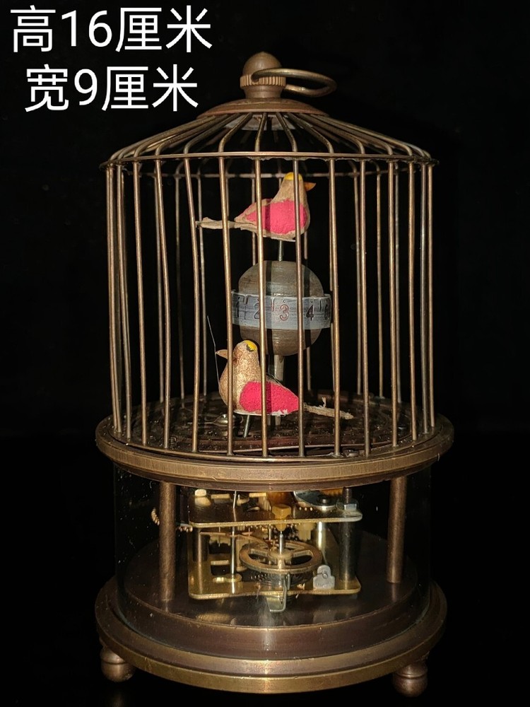 Antique Chinese Rare brass birdcage Mechanical Table Clock