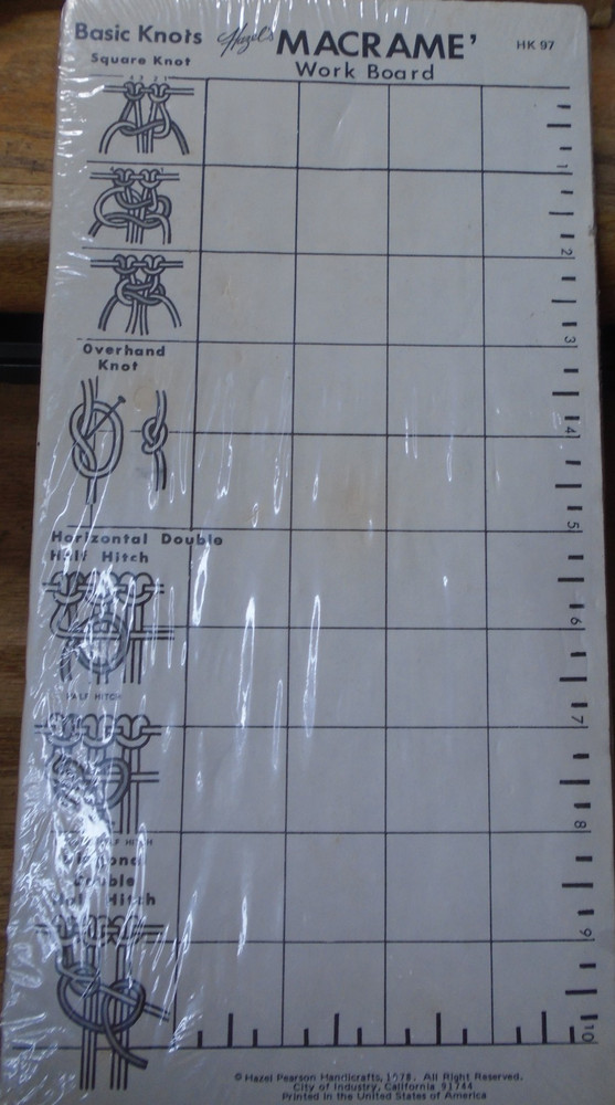 Macrame Work Board Hazel Pearson 6” x 12” Basic Knots 1978 Vintage Sealed