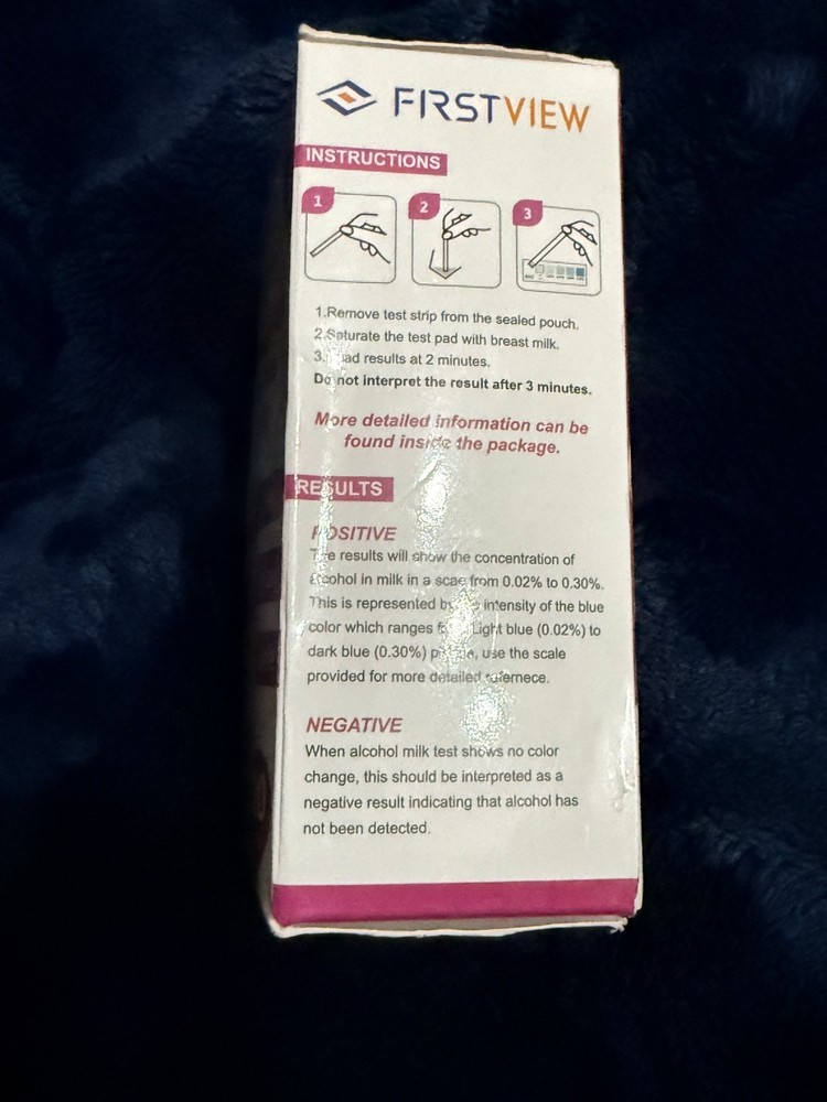 FIRSTVIEW One Step Breast Milk Alcohol Test Strips, 2-min Quick & Accurate 30 Pk