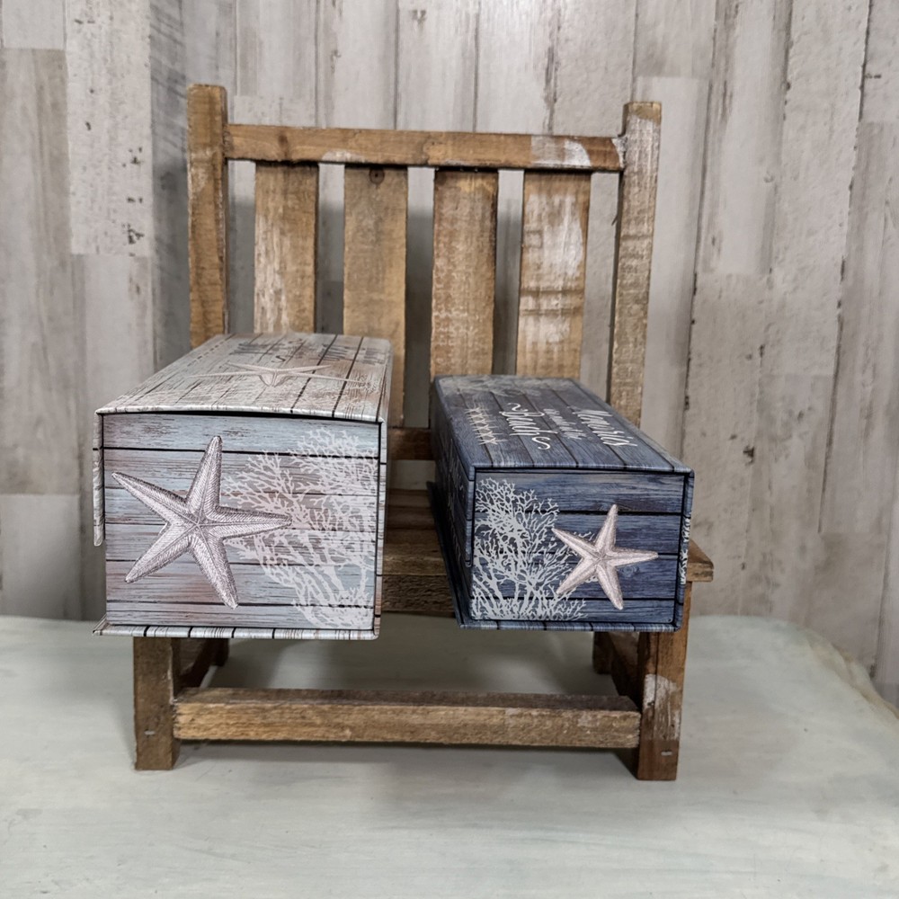 Beach Themed Nesting Decor Or Gift Boxes New