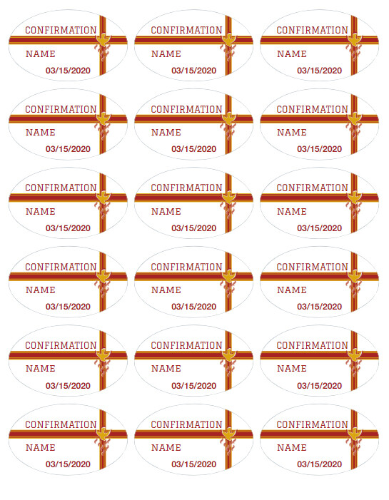 CONFIRMATION CONFIRMACION NAME'S PERSONALIZED STICKER DIFFERENT SIZES NEW !!!