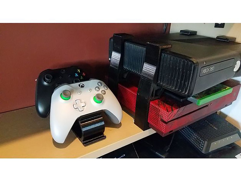 Microsoft Xbox One S and Xbox 360 Console Riser Stackable Systems Organizer Case