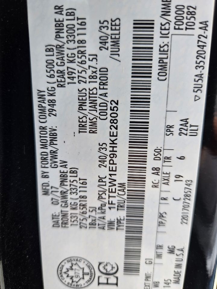 2017 Ford F150 Front Dash 4.2' Display Screen