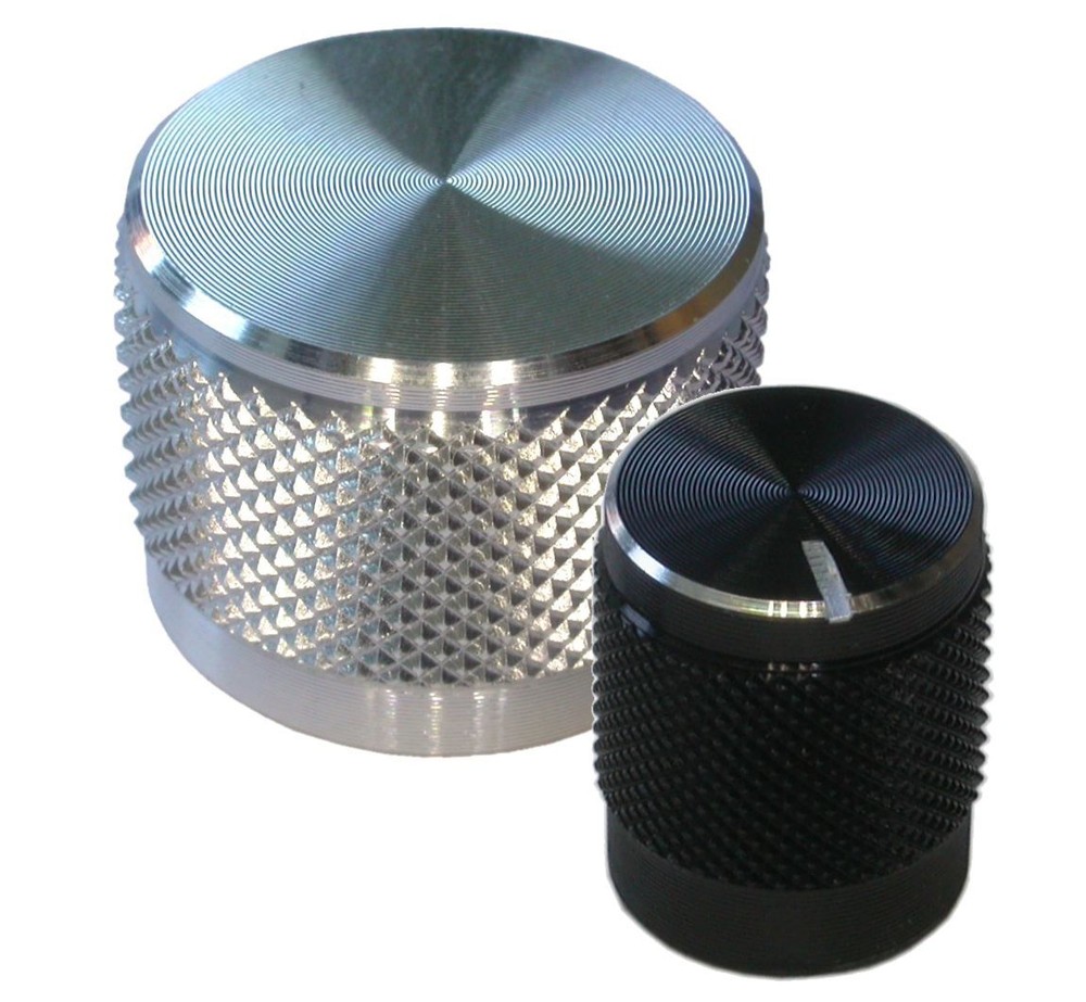 Adjustment knob, knob for various 6mm D-Axles, Multiple Sizes, Black/Silver