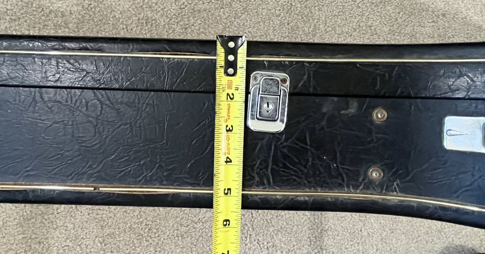 Vintage Black Leather Hard 5-String Banjo Case with Carry Handle