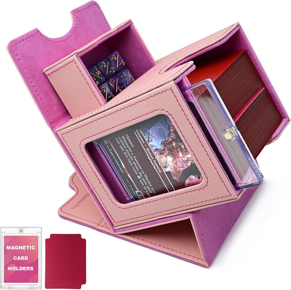 Card Deck Box for MTG with Display Window, Commander Deck Box Fits 100+ Double-S