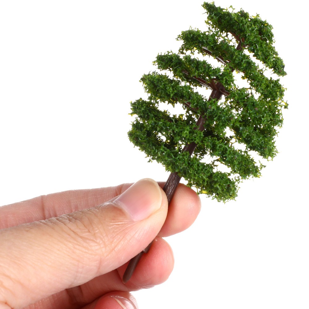 20 Pcs Plastic 9 CM Green Model Trees for Architectural Scenery Layout