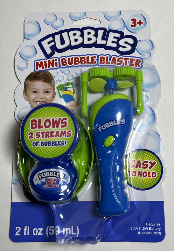 Fubbles Mini Bubble Blaster & Solution-Ages 3+ NEW