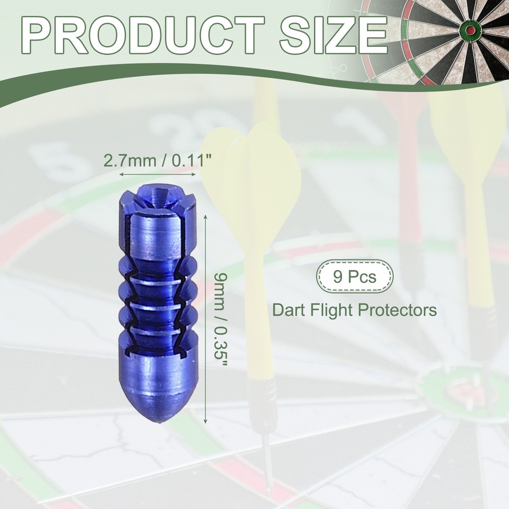 9 Pcs Dart Flight Protectors Fixed 90 Degrees Wing Savers Protects, Blue