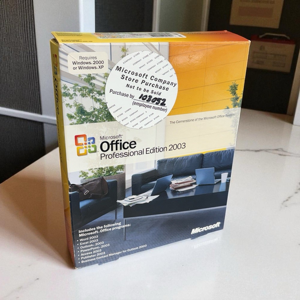 Microsoft Office 2003 Pro Word/Excel/Access/Outlook/PowerPoint/One Note w/ Key