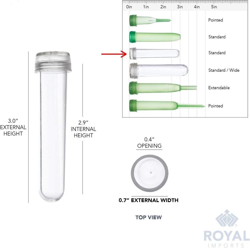 Clear Plastic Floral Vials - 3