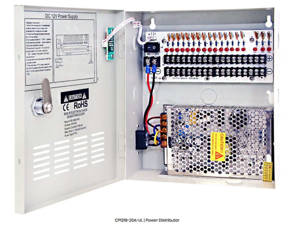 18Ch 12V 20Amp UL DC Distribute Power Box Security Surveillance System